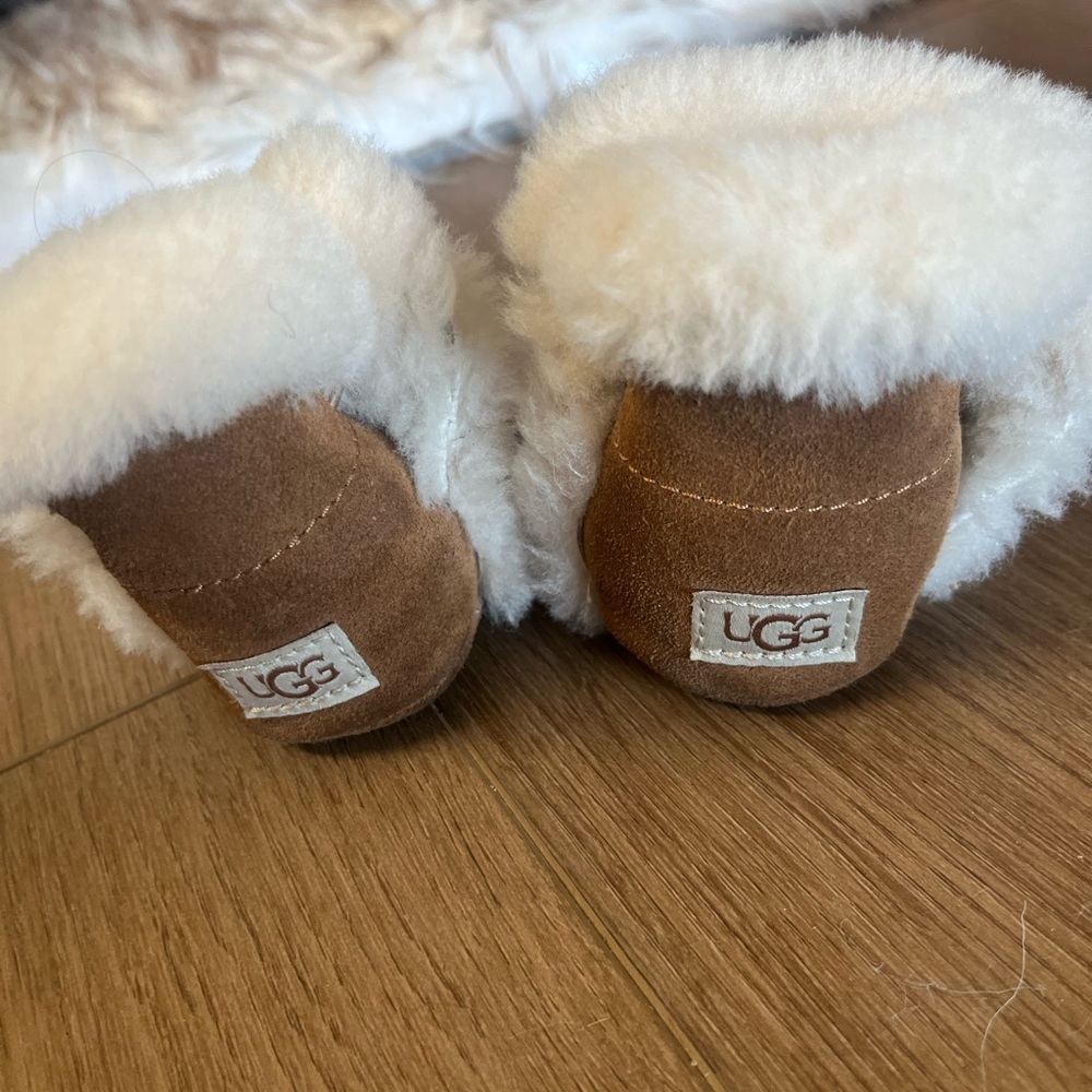 UGG Brown and White Baby Booties Newborn